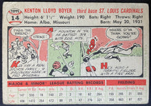 Load image into Gallery viewer, 1956 Topps Baseball Ken Boyer #14 St. Louis Cardinals MLB Card Vintage

