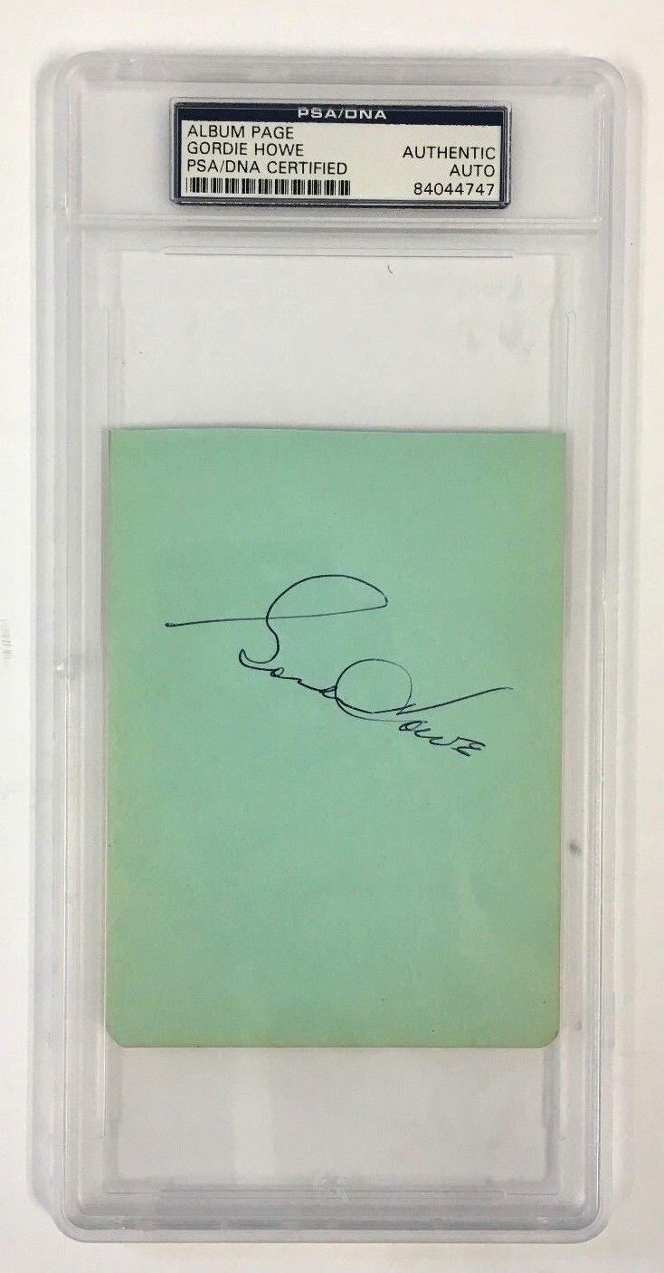 Gordie Howe Autographed Album Page PSA/DNA Certified Detroit Red Wings NHL