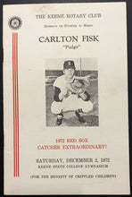 Load image into Gallery viewer, 1972 Carlton Fisk Rotary Club Dinner Program Baseball MLB ROY Boston Red Sox
