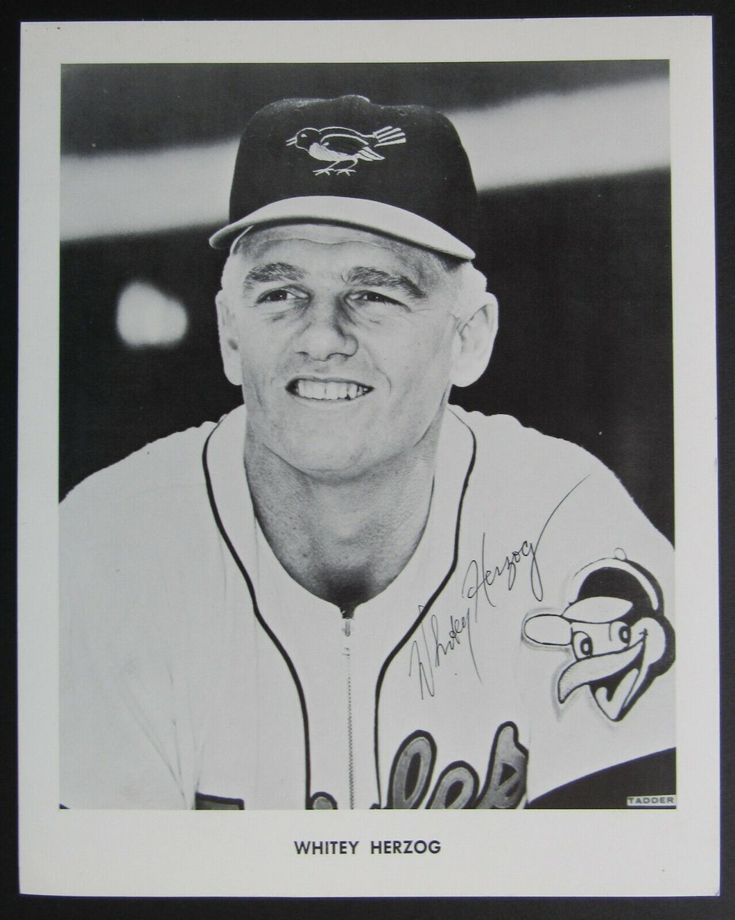 1980 MLB St Louis Cardinals Whitey Herzog Personally Autographed Photo + Bio