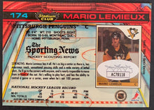 Load image into Gallery viewer, 1991-92 Topps #174 Mario Lemieux Signed Card Pittsburgh Penguins JSA NHL Hockey
