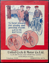 Load image into Gallery viewer, 1920's CCM Scribbler Red Exercise Book Bicycles Featured Cover Vintage Original

