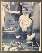 Load image into Gallery viewer, Ted Lindsay Autographed NHL Hockey Dressing Room Photo Signed HOF 66 Inscribed
