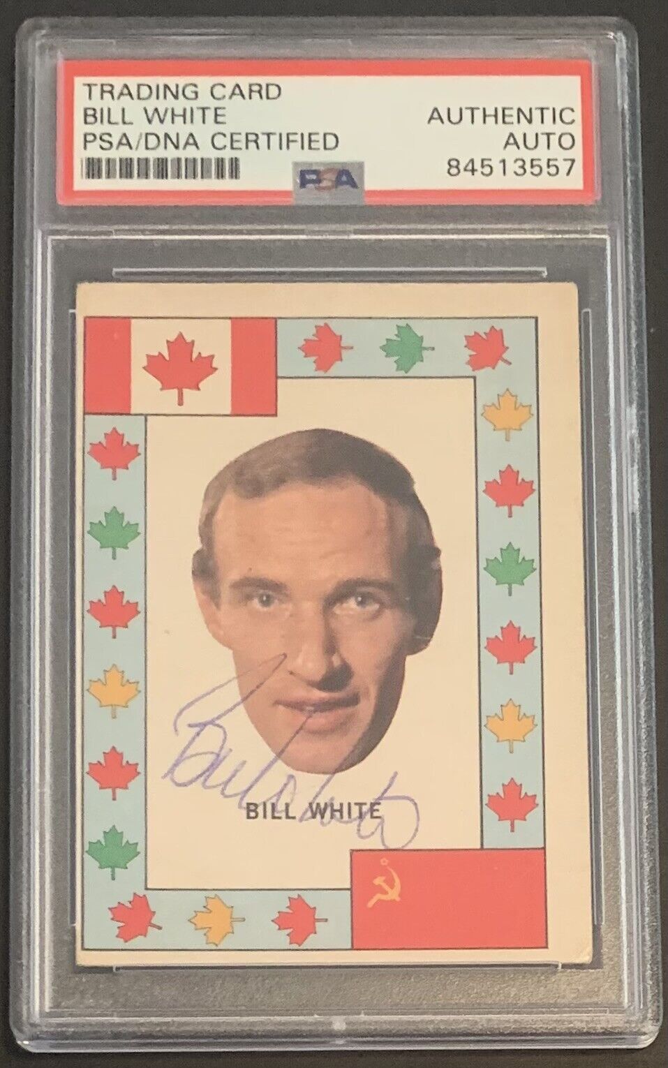 1972-73 O-Pee-Chee Hockey Team Canada Bill White Signed Card NHL Auto PSA/DNA