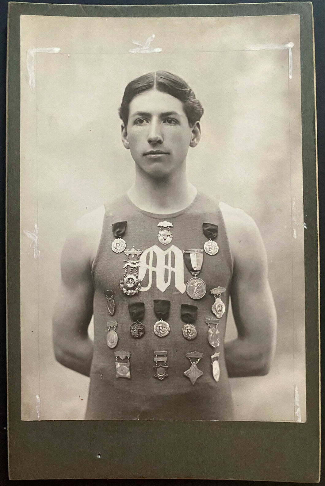 1899 Lucien Barnes Autographed Vintage Cabinet Photo Track Star Mercersburg