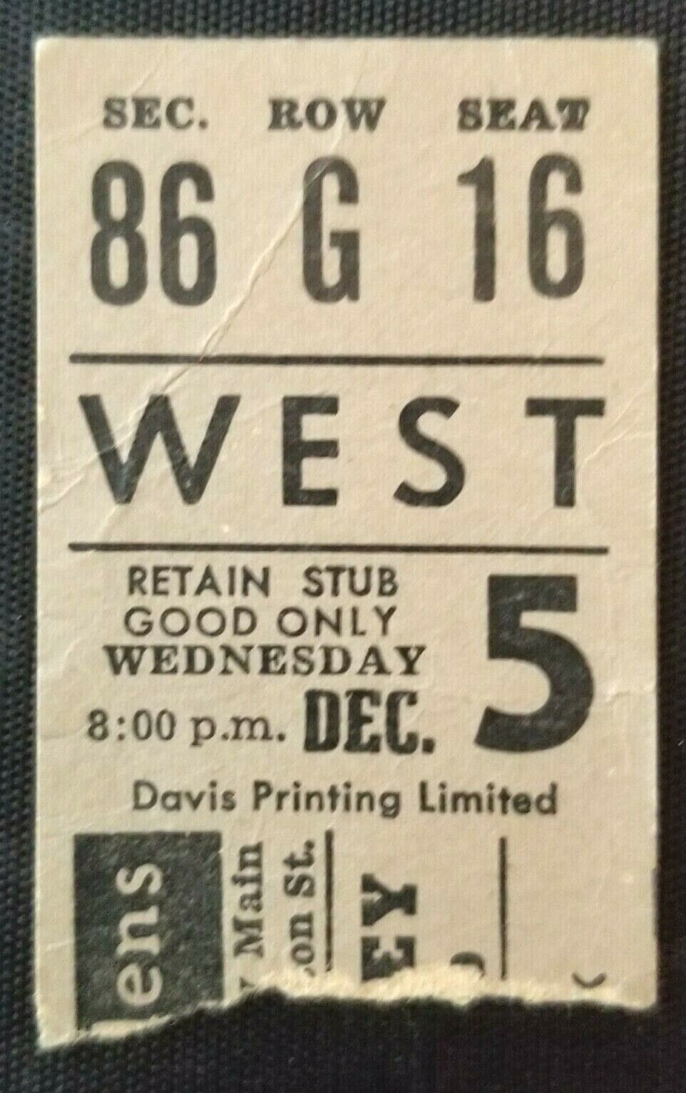 1962 Montreal Canadiens Toronto Maple Leafs Gardens NHL Hockey Ticket Stub Vtg