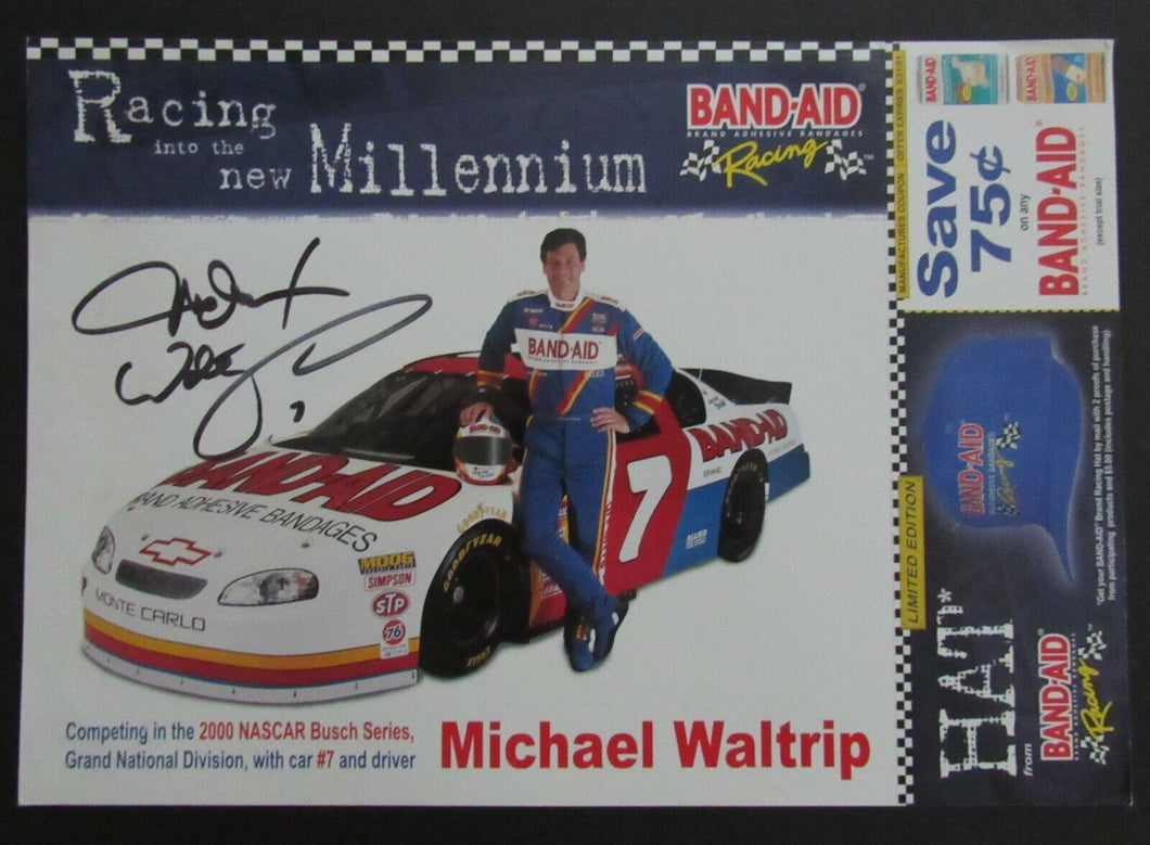 2000 Season NASCAR Driver Michael Waltrip Autographed Poster + Bio Signed Racing