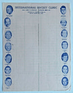 Circa 1960 International Hockey Clinic Moose Jaw Scoresheet Hall Shero Kelly
