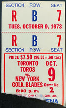 Load image into Gallery viewer, 1973 Toronto Toros 2nd WHA Hockey Game Program + Ticket Autographed Signed v NY
