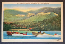 Load image into Gallery viewer, 1930s Speed Boat Race Mountains Unposted Postcard Vintage
