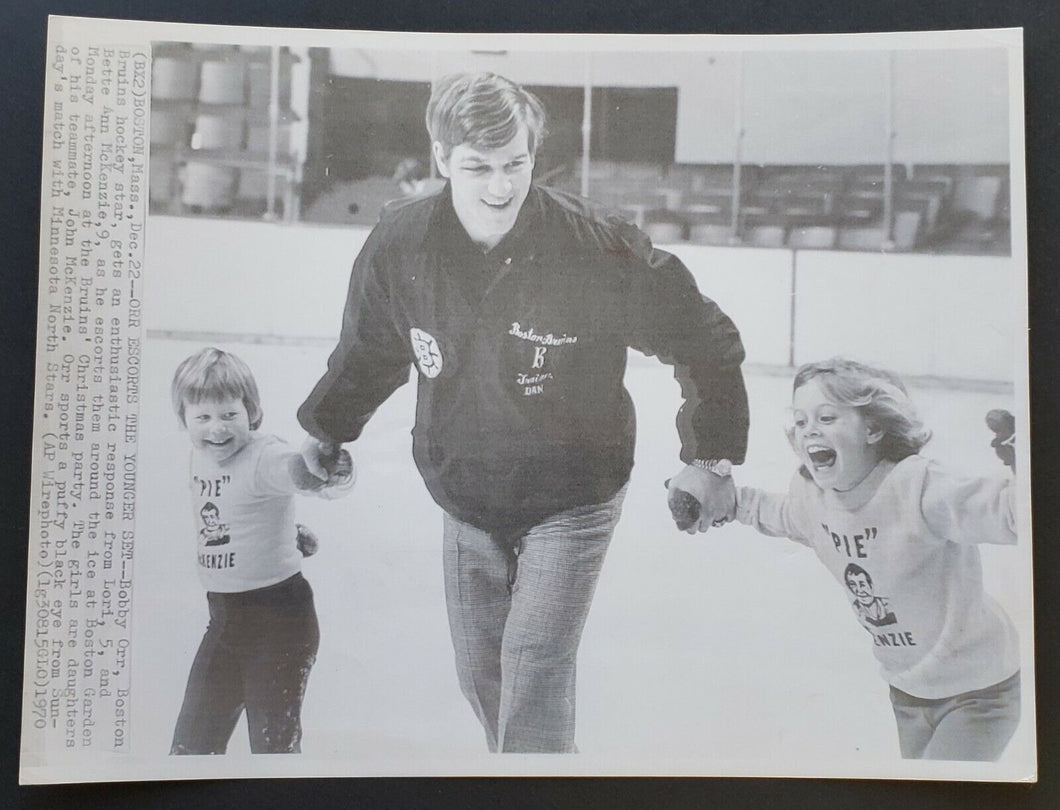1971 NHL Boston Bruins Bobby Orr Press Wire Photo @ Boston Garden Hockey