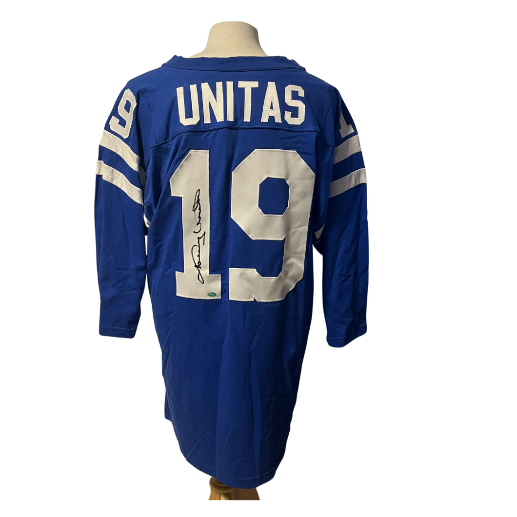 Johnny Unitas Signed Custom Long Sleeve Baltimore Colts Jersey Autograph JSA LOA