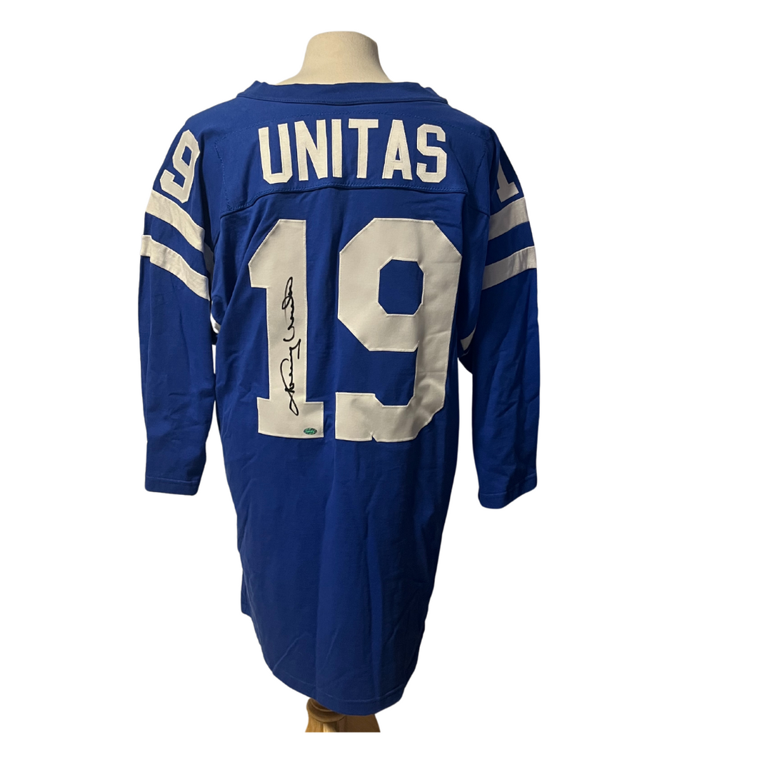 Johnny Unitas Signed Custom Long Sleeve Baltimore Colts Jersey Autogra Glory Days Sports