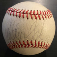 Carlton Fisk Signed Bobby Brown Baseball Autographed MLB Boston Red Sox HOF JSA