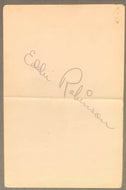 1940's Jazz Club Table Top Promo Card Autographed By Eddie Robinson MLB Player