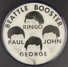 Load image into Gallery viewer, The Beatles Blue Vari-Vue Flicker Pinback Booster Button Vintage Fab 4 Lennon
