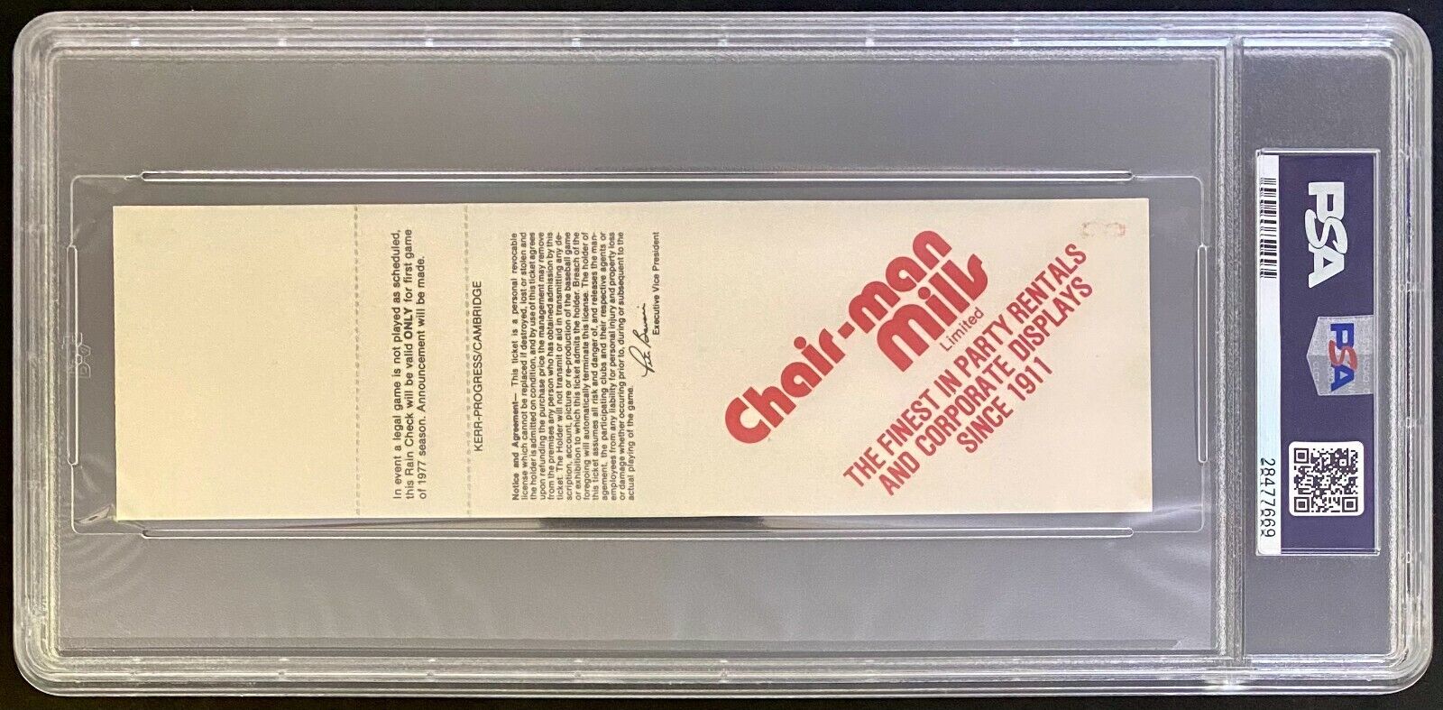 1977 MLB Baseball Toronto Blue Jays 1st Game Dark Blue Ticket PSA