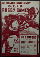 1951 McMaster University vs Windsor ORFU Rugby Football Program Canadian College