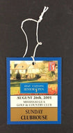 08/26/2001 Mississauga Golf Country Club Final Day Badge AT&T Canada Senior Pen