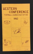 1962 CFL Football League Western Conference Statistics & Guide Eskimos Lions