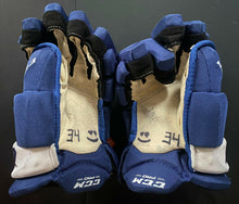 Load image into Gallery viewer, Auston Matthews Game Used Worn Hockey Gloves 2019 NHL Photo Matched + MLSE LOA

