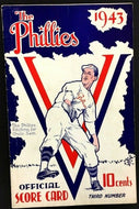 1943 Philadelphia Phillies v Brooklyn Dodgers Baseball Program Signed Bob Finley