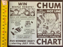 Load image into Gallery viewer, Aug 17 1965 Beatles Concert Ticket Stub Maple Leaf Gardens CHUM Chart Contest
