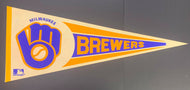 Vintage MLB Baseball Milwaukee Brewers Full Size Pennant Original Authentic