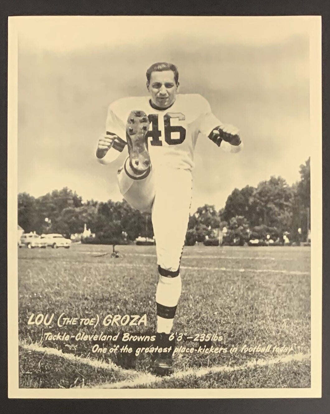 1949 Cleveland Browns NFL Football Team Issued Photo Player Lou The Toe Groza