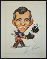 1970s Eddie Giacomin Sporticatures New York Rangers NHL Vintage R.Pelkowski