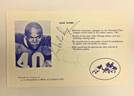 1969 Gale Sayers Autograph Signed Back Bill Symons Football NFL Sports Stars