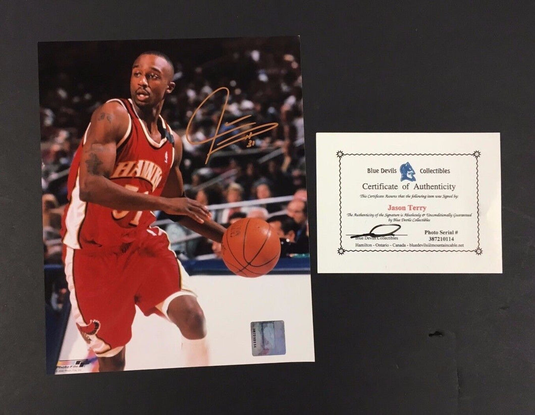 Jason Terry Autographed Photo Signed Picture Atlanta Hawks Blue Devils COA