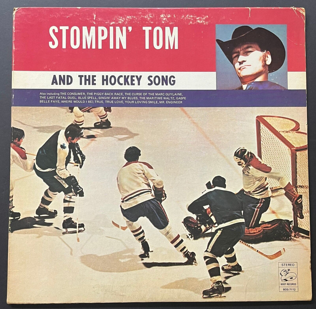 1972 Stompin Tom Hockey Song 33RPM LP Record Boot Records Dryden Laperriere
