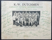 Load image into Gallery viewer, KW Dutchmen Canada&#39;s 1956 Olympic Hockey Team Photo Poster Facsimile Signed
