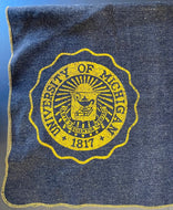 1950's University of Michigan Alumni Blanket Vintage 59” x 40” Throw-Over NCAA