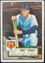 Load image into Gallery viewer, 1952 Topps Baseball #296 Red Rolfe MLB Card Detroit Tigers 5th Series
