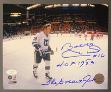 Load image into Gallery viewer, Bobby Hull Autographed Hartford Whalers NHL Hockey Photo Signed HOF 1983 JSA
