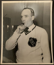 Load image into Gallery viewer, 1945 Type 1 King Clancy NHL Referee B&amp;W Photo Hockey Toronto Maple Leafs Vintage
