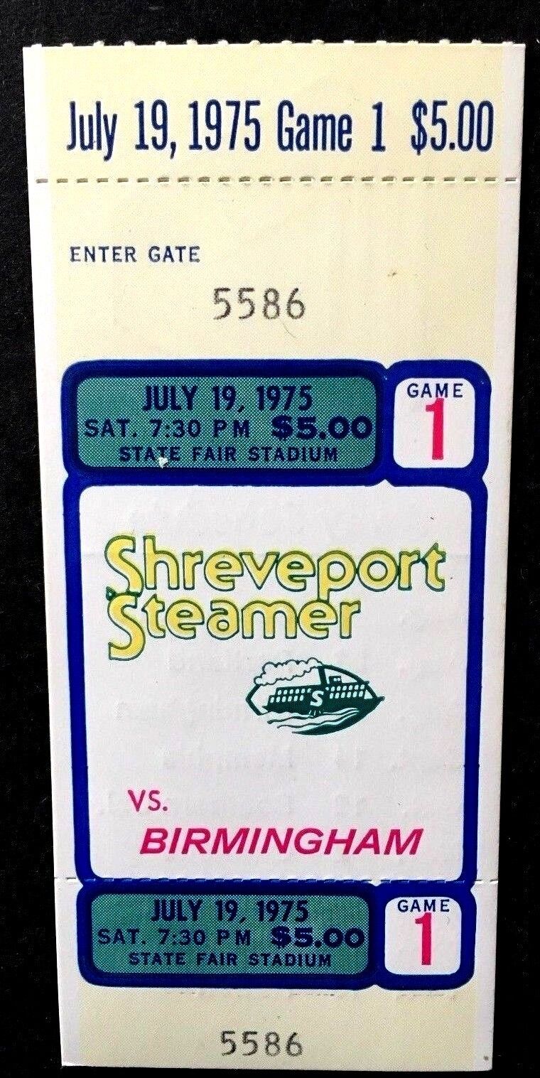 1975 Shreveport Steamer vs Birmingham Vulcans Full Ticket State Fair Stadium WFL