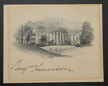 Load image into Gallery viewer, 23rd US President Benjamin Harrison Autographed Stationary White House Image JSA
