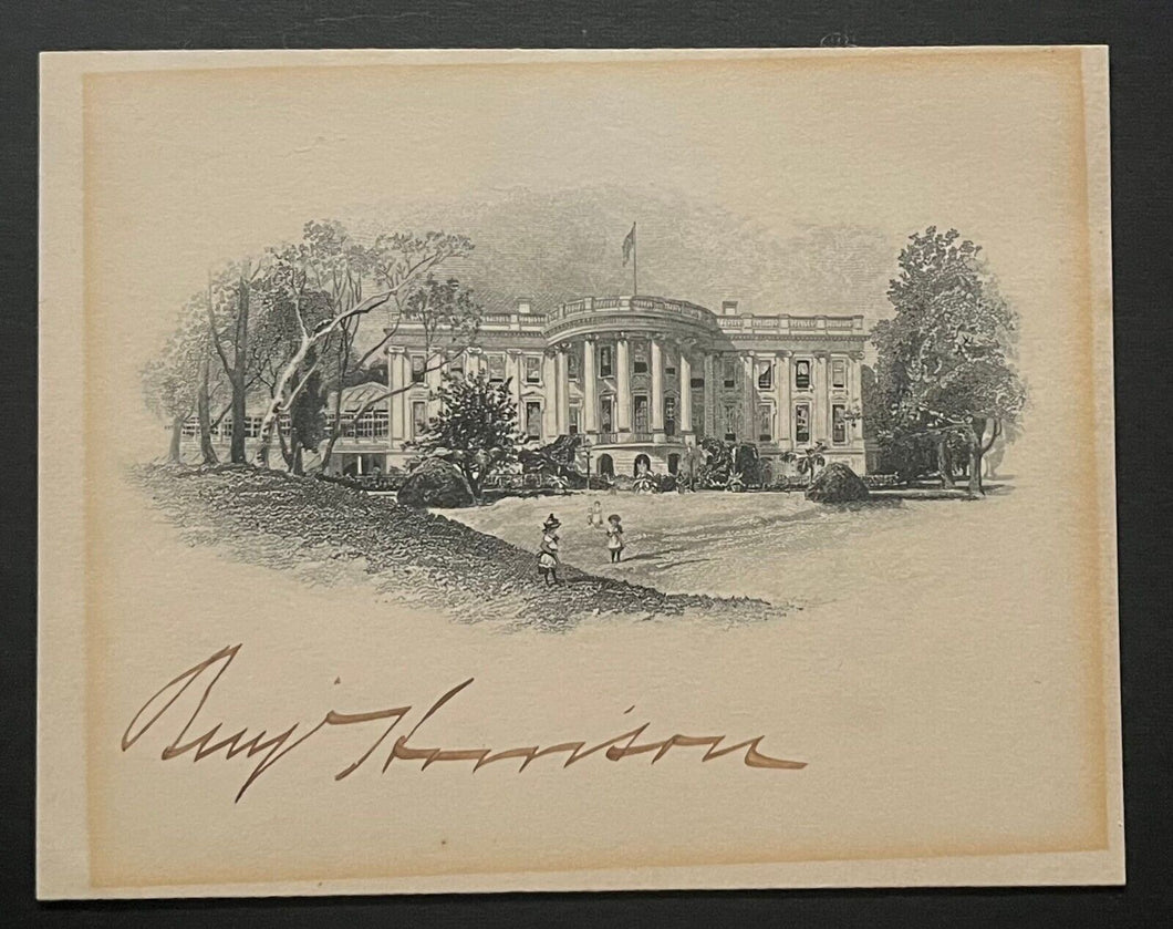 23rd US President Benjamin Harrison Autographed Stationary White House Image JSA
