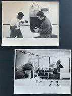 (2) c1970 Large Type 1 Photo Heavyweight Boxer George Chuvalo Training Fighter