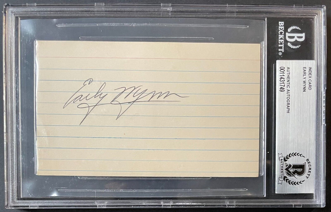 Early Wynn Autographed Index Card Beckett Authenticated Chicago White Sox MLB