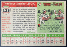 Load image into Gallery viewer, 1955 Topps Baseball #128 Ted Lepcio Boston Red Sox Vintage MLB Card
