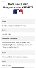 Load image into Gallery viewer, Joey Votto Signed Cincinnati Reds Autographed Game Used Batting Shirt MLB Holo
