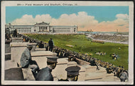 1920's Vintage Field Museum & Stadium Chicago Postcard Graham Burnham Company