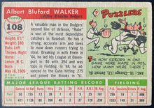 Load image into Gallery viewer, 1955 Topps Baseball #108 Rube Walker Brooklyn Dodgers Vintage MLB Card
