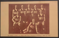 1908 State Champions Detroit YMCA Basketball Team Postcard Postmarked May 3 1909