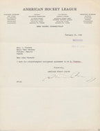 1942 MAURICE PODOLOFF President AHL/NBA Signed Letter Hockey Basketball LOA