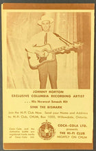 Load image into Gallery viewer, 1960 1050 Chum Chart Radio Survey Toronto Music Johnny Horton Jim Reeves
